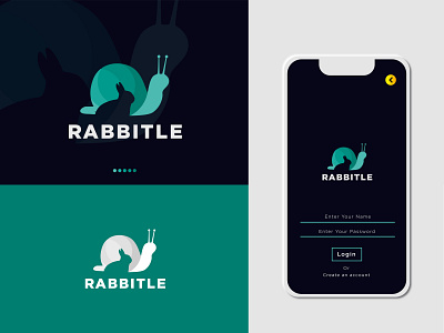 Rabbitle- Negative Space Logo- App icon Design