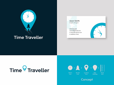 Time Traveller Logo, Modern Logo Design