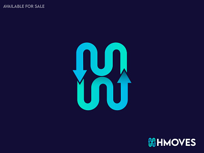 A Modern Letter Logo of H, Hmoves logo design,