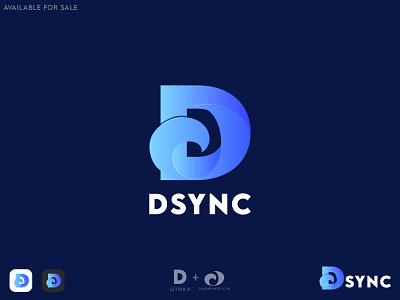 Dsync Modern Gradient Logo Design, D lettermark (unused) brand identity branding business logo concept design corporate corporate logo creative logo gradient logo graphicdesign illustration letter d logo lettermark logo logodesign logomaker logotype minimalistic modern logo