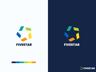 Five Star Modern Colorful Logo Design