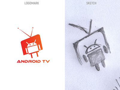 Android TV Modern Sketch Logo Design (unused)