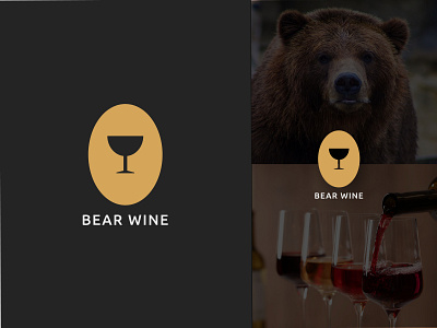 Bear Wine Minimal Logo Design