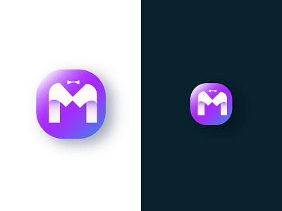Letter M App Icon, Modern Lettermark Logo Design