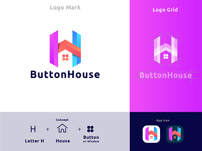 Button House Letter "B" Modern Trendy Logo Design