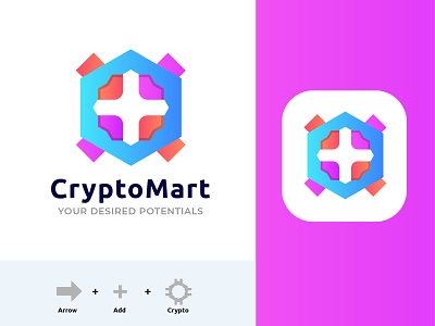 CryptoMart Modern Crypto Currency Logo Design