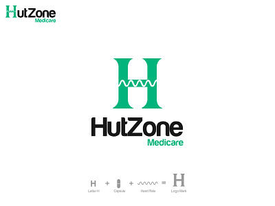 HutZone Modern Lettermark Medical Logo Design