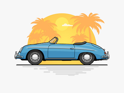 Dream Car - 1957 Porsche 356 Speedster adobe illustrator art direction artwork design design art flat design flatdesign freelance design freelance designer freelancer graphic design iconography illustration logo minimal porsche vector vector art vector illustration vectorart