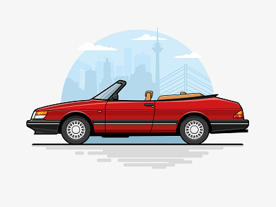 Dream Car - 1992 Saab 900 Convertible adobe illustrator art direction artwork creative design design designer flat design flat illustration freelance designer freelancer graphic design graphic design iconography illustration illustration art saab vector vector art vector illustration vectors