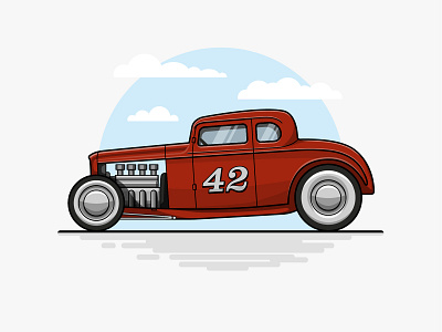 Dream Car - 1932 Ford HotRod adobe adobe illustrator art direction artwork car design flat design flat illustration flat illustrations freelance design freelance designer freelance illustrator freelancer graphic design iconography illustration illustration art vector vector art vector illustration