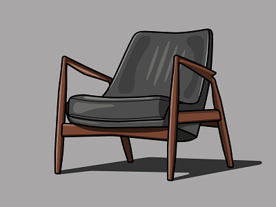 Seal Chair by Ib Kofod-Larsen adobe illustrator art direction artwork chair chair design flat design flat illustration freelance designer graphic design graphic design icon icon design iconography illustration illustration art illustrator vector vector art vector illustration vectorart