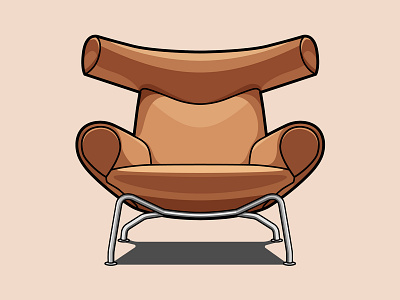 Ox Chair by Hans Wegner adobe illustrator art direction art direction design chair chair design design flat design flat illustration freelance design freelance designer freelance illustrator graphic design icon icon design iconography illustration illustrator vector vector art vector illustration