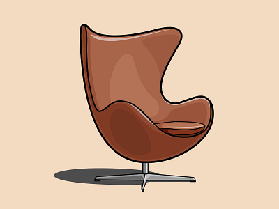 Egg Lounge Chair by Arne Jacobsen adobe illustrator art direction artwork chair design flat design flat illustration freelance design freelance designer freelance illustrator graphic design icon icon design iconography illustration art illustrations vector vector art vector illustration vectorart