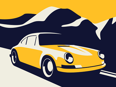Porsche 911 911 adobe illustrator art direction branding car design flat design flat illustration freelance designer graphic design illustration logo porsche racing sports vector