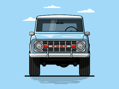 Ford Bronco (1966–1977) adobe illustrator advertising art direction branding bronco car corporate design design flat design flat illustration ford freelance designer graphic design icon design iconography illustration logo suv vector vector art