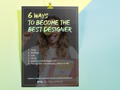 BYOL Poster Challenge challenges colours design logo poster design typography ui ux xd design