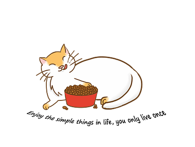 kitty lunch cartoon cat concept creative cute illustration kitty illustration slogan type art