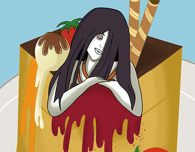 teketeke cake character characterdesign creative cute horror art icecream illustration legend macabre sweet urbenlegend