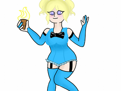 blond and blue bodypositive cartoon character cute illustration icecream illustration lingerie stockings