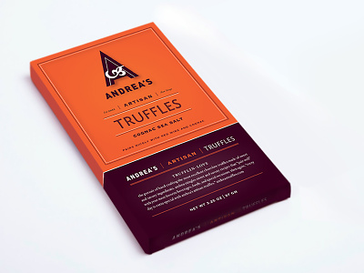 Andreas Artisan Truffle Bar Packaging book design branding graphic design icon identity illustration layout logo marketing motion graphics packaging typography