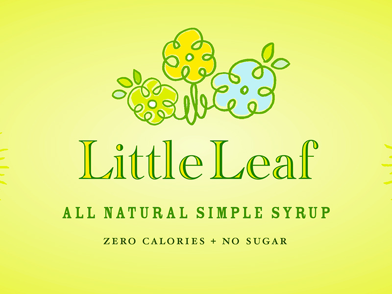 Little Leaf Simple Syrup Packaging Label identity icon typography layout illustration design