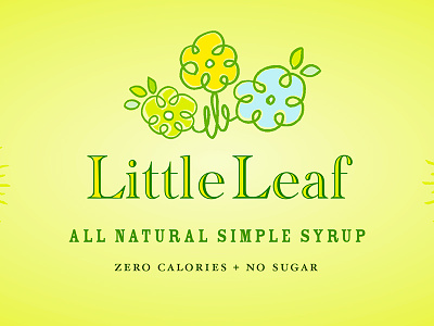 Little Leaf Simple Syrup Packaging Label design icon identity illustration layout typography