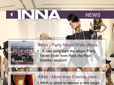 News screen app inna iphone music