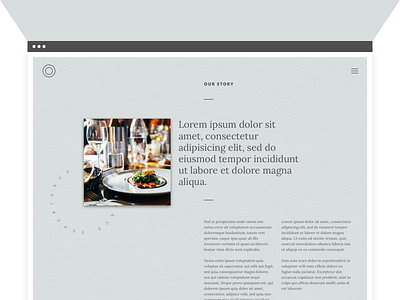 Restaurant desktop mockup - Blue-gray colour theme