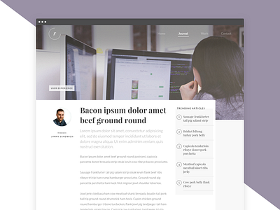 Readr - Blog article layout desktop