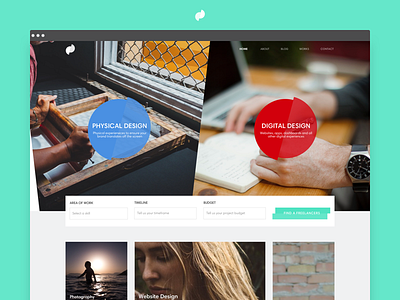 Marketplace Homepage Concept design finder freelance responsive shapes web