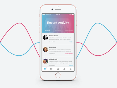 iOS Recent Activity Feed - Candy Gradient