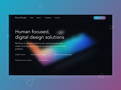 Rascal Studio - Homepage Concept agency concept digital hero homepage rascal studio templates unit