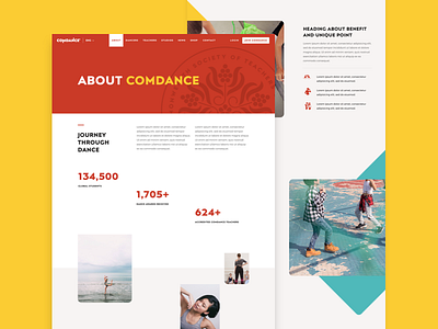 Comdance - About about about page about us comdance dance design desktop posterama responsive sketch ui ux web