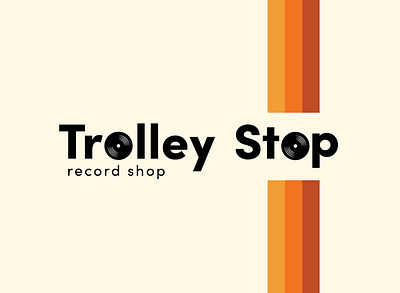 Trolley Stop Record Shop adobe branding design graphicdesign illustration illustrator logo typography