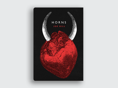 Horns Book Cover v2 book cover book jacket heart horns horror joe hill novel skillshare