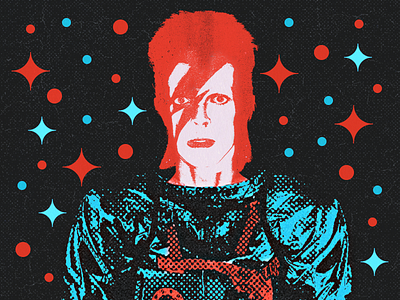 Starman bowie halftone rock space starman stars