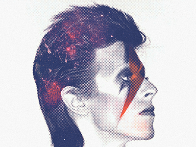 Bowie Print bowie halftone music rock and roll starman stars texture