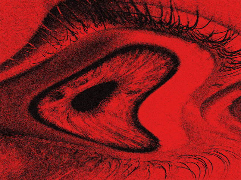 Day eye. Distorted texture Red. Глаз Дэй. Distortion of Eye.