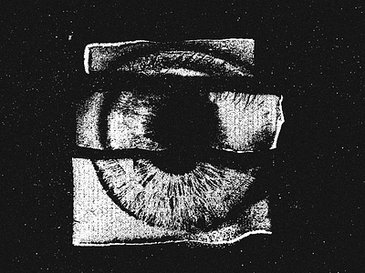 Torn Eye - Day 09 100 day project black and white eye halftone paper tear texture the weekend