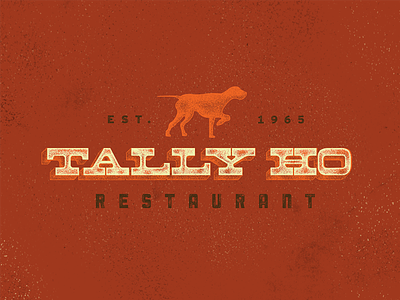 Tally Ho Logo v2 branding diner distressed dog logo noise restaurant retro tally ho texture