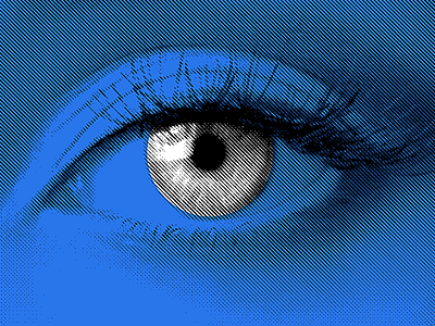 Lines Eye - Eye 66 100 day project blue eye halftone lines