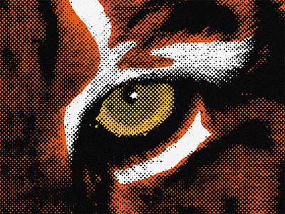 Eye Of The Tiger - Eye 72 100 day project animal beast eye halftone texture tiger