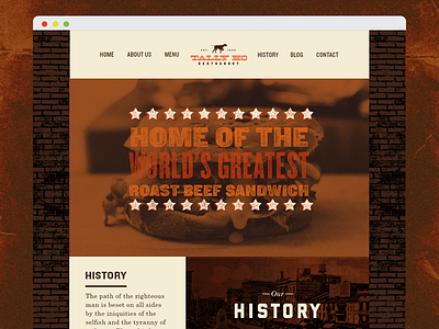 Tally Ho Website deli diner hamilton history restaurant retro roast beef sandwich tally ho vintage web design website