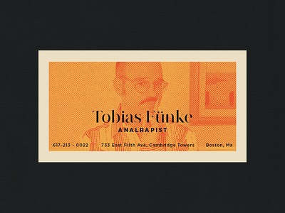 Tobias Biz Card - Type (25) 100 day project anustart arrested development business card tobias funke type typography uncle teabag