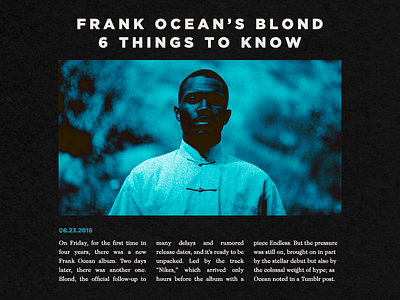 Frank Ocean - Type 44 album editorial frank ocean hip hop layout magazine music type