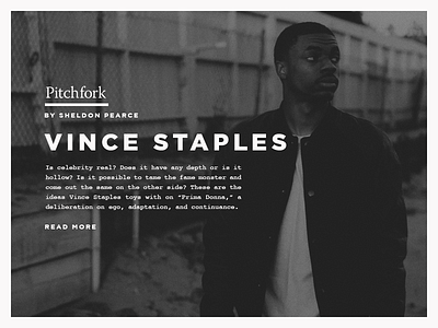 Vince Staples - Type 47 article editorial grid layout mixing type monotone music pitchfork typography vince staples