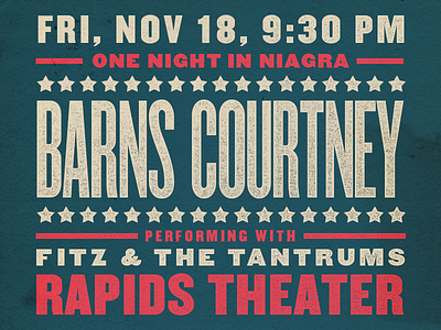 Barns Courtney - Type 51 barns courtney billing event fitz and the tantrums live music poster rock theatre type venue