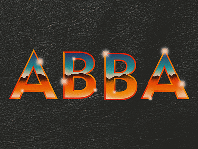 Long Live ABBA 80s abba cheesy desert chrome old school retro typography