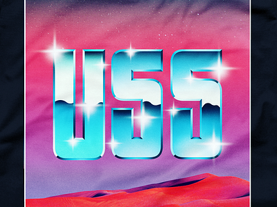 USS 80s band merch canadian desert chrome music neon rock uss