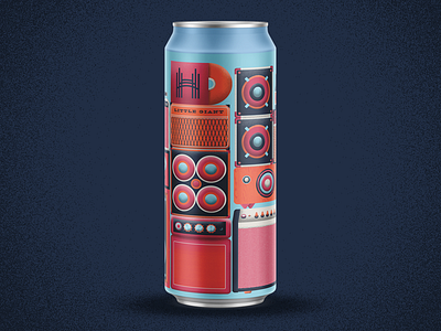 Collective Arts Beer Can amps beer beer label cigarette geometric illustration music rock smoke texture